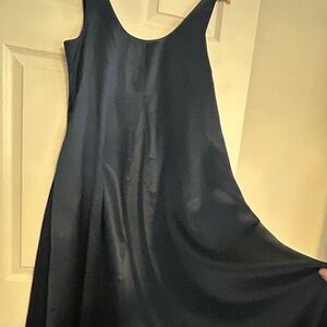 Blue Silk Banana Republic Elegant Navy Blue Maxi Dress POCKETS!!